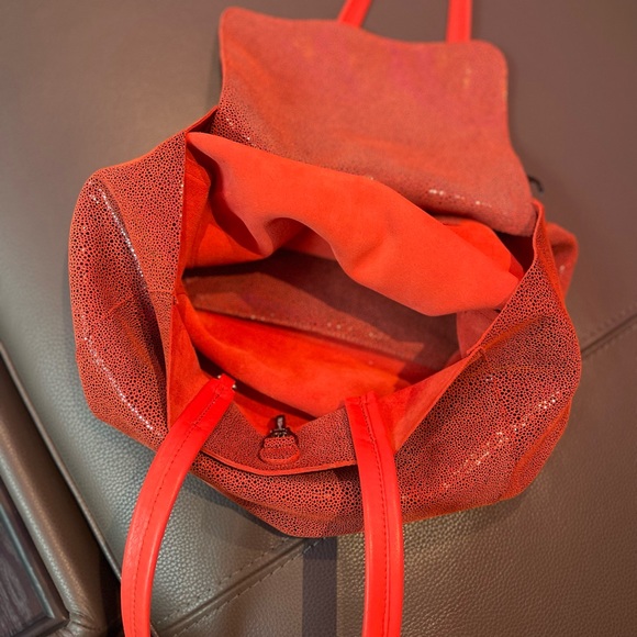 Sorial genuine red leather bag, stingray pattern - Picture 6 of 7